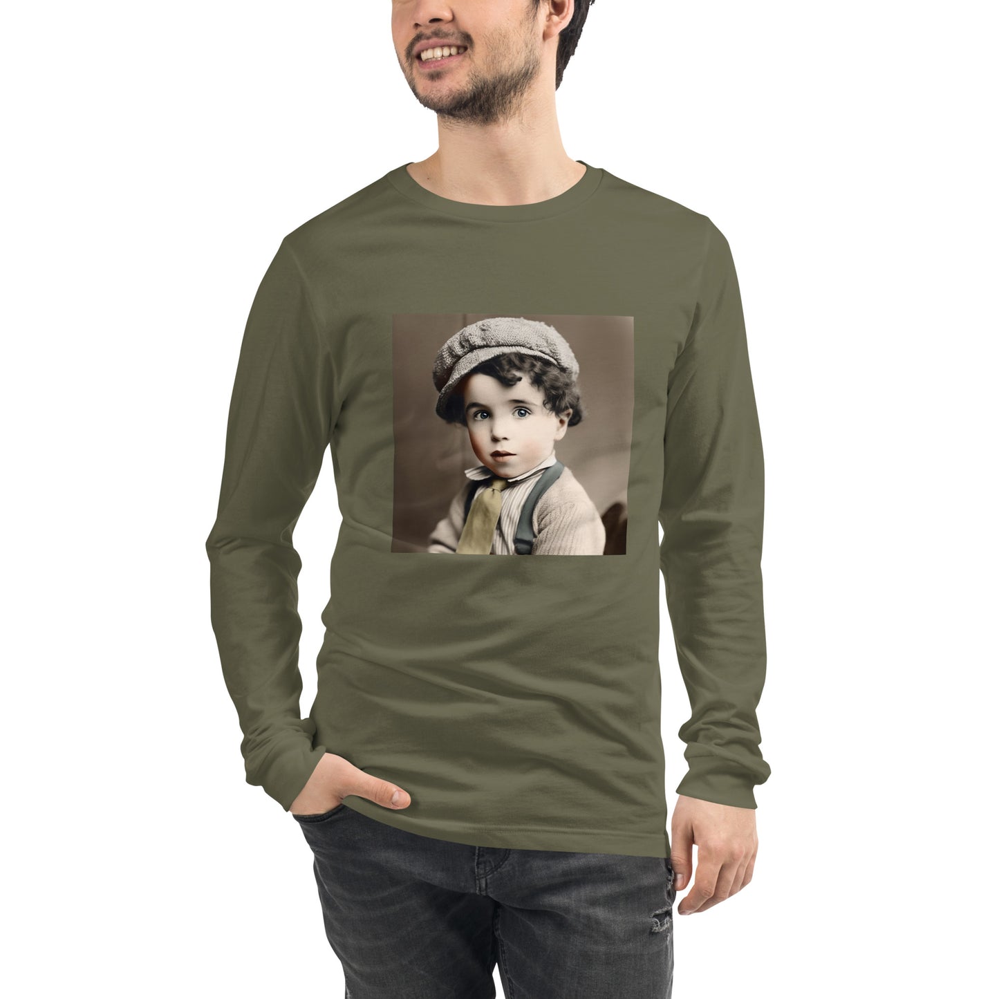 Long Sleeve Unisex / Airlume Cotton / Portrait Charles 'Charlie' Spencer III