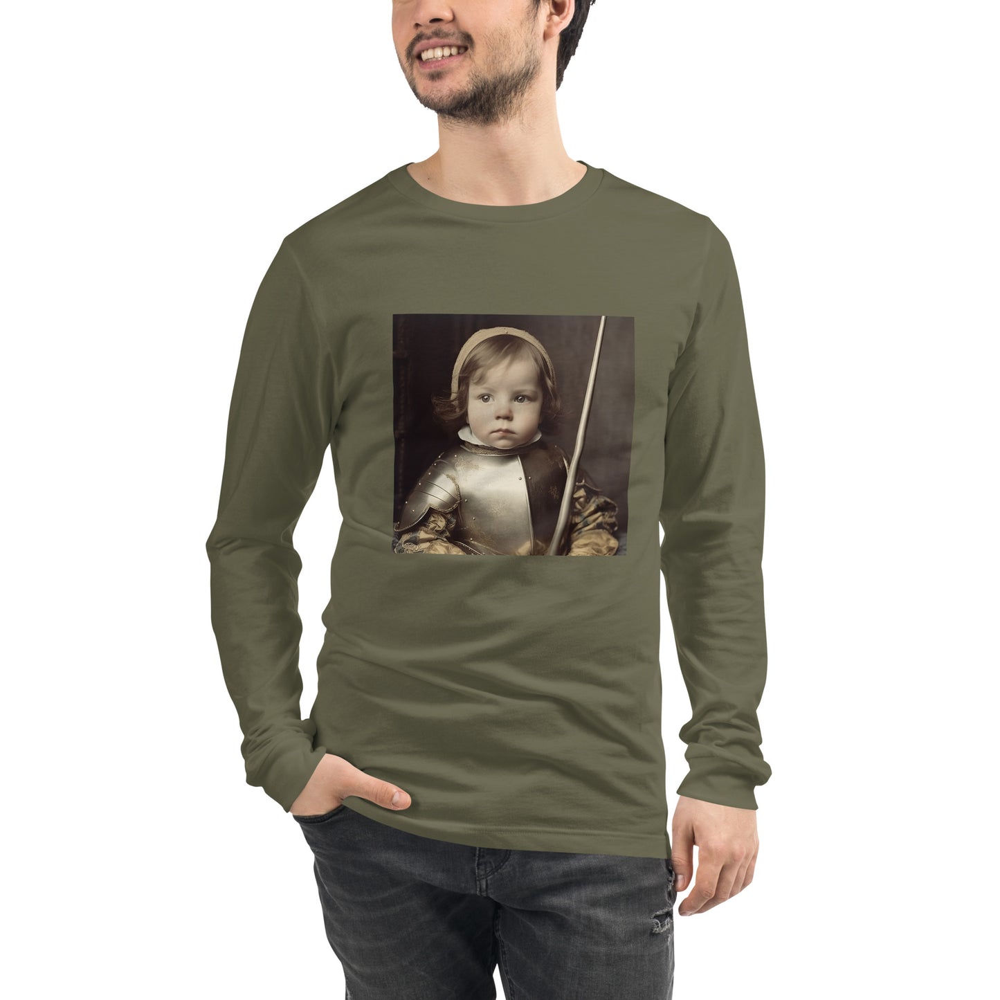 Long Sleeve Unisex / Airlume Cotton / Portrait Jeanne 'Joan' Arc II