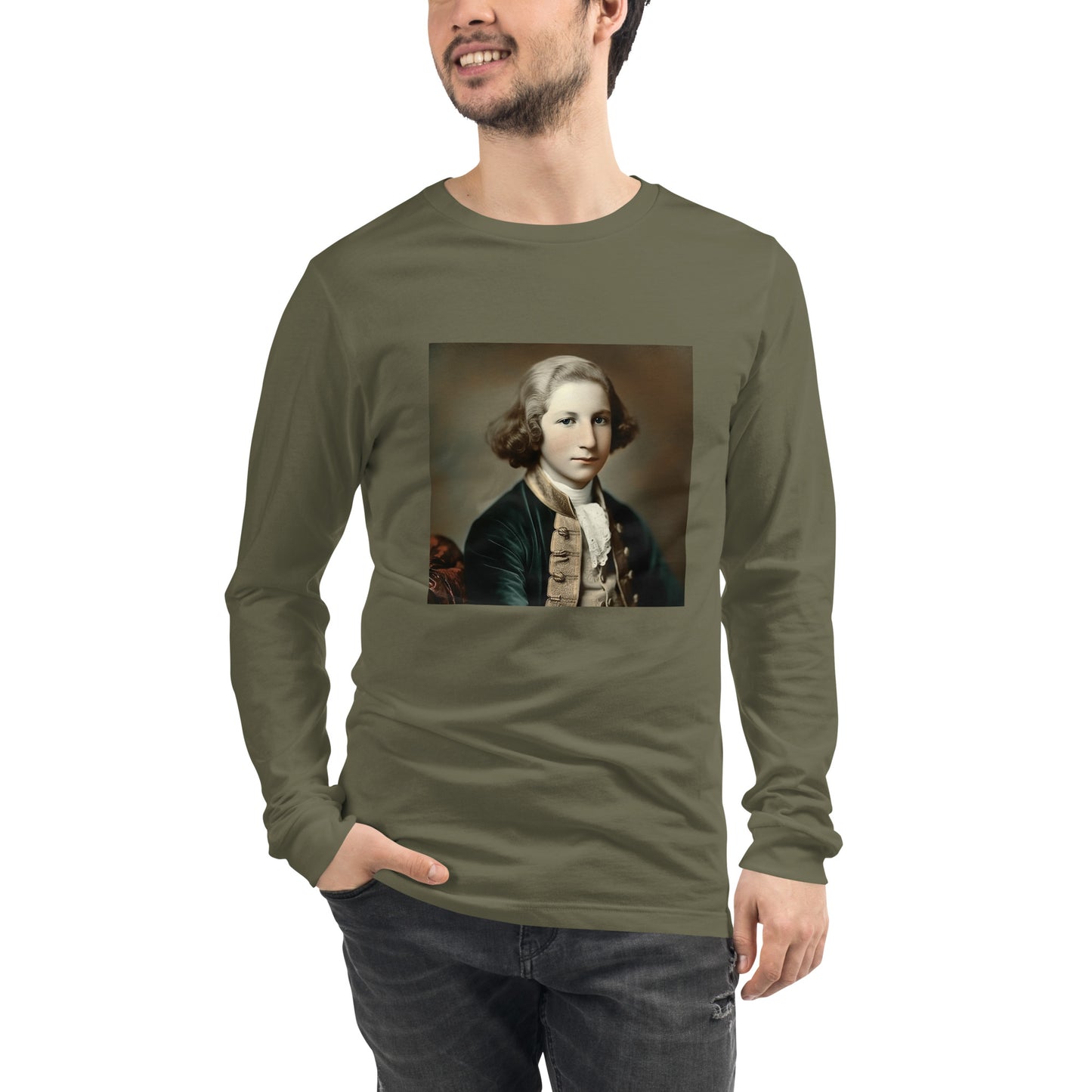 Long Sleeve Unisex / Airlume Cotton / Portrait George Augustine I