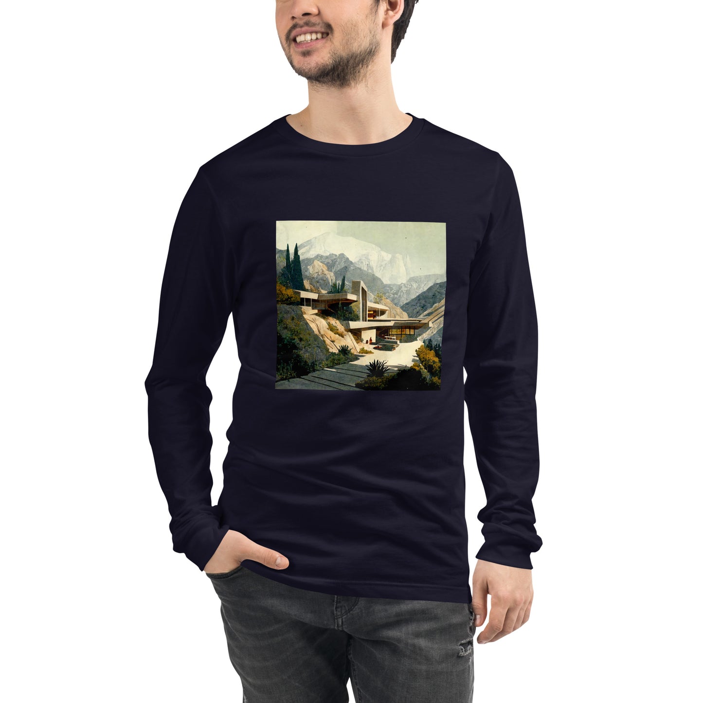 Long Sleeve Unisex / Airlume Cotton / Architecture #1