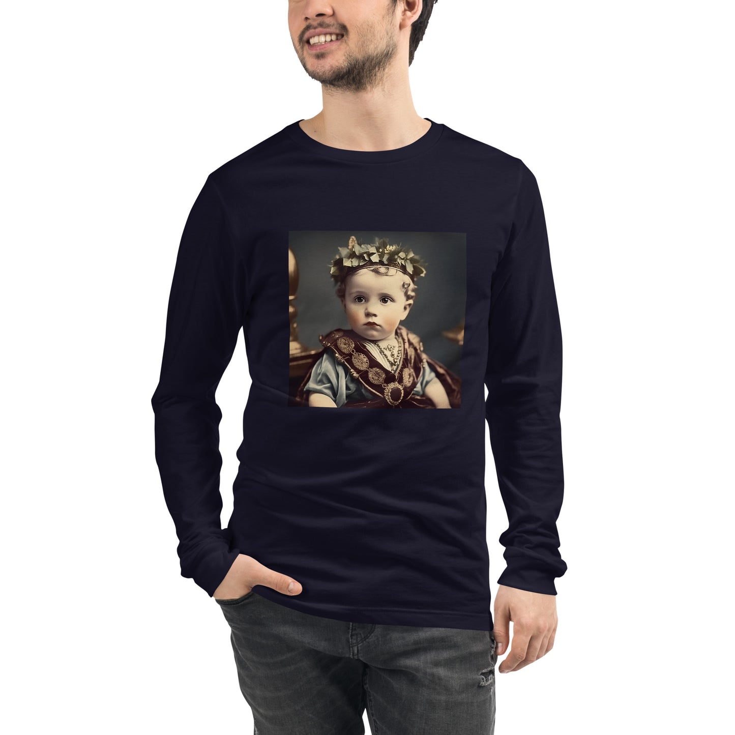 Long Sleeve Unisex / Airlume Cotton / Portrait Gaius Julius I