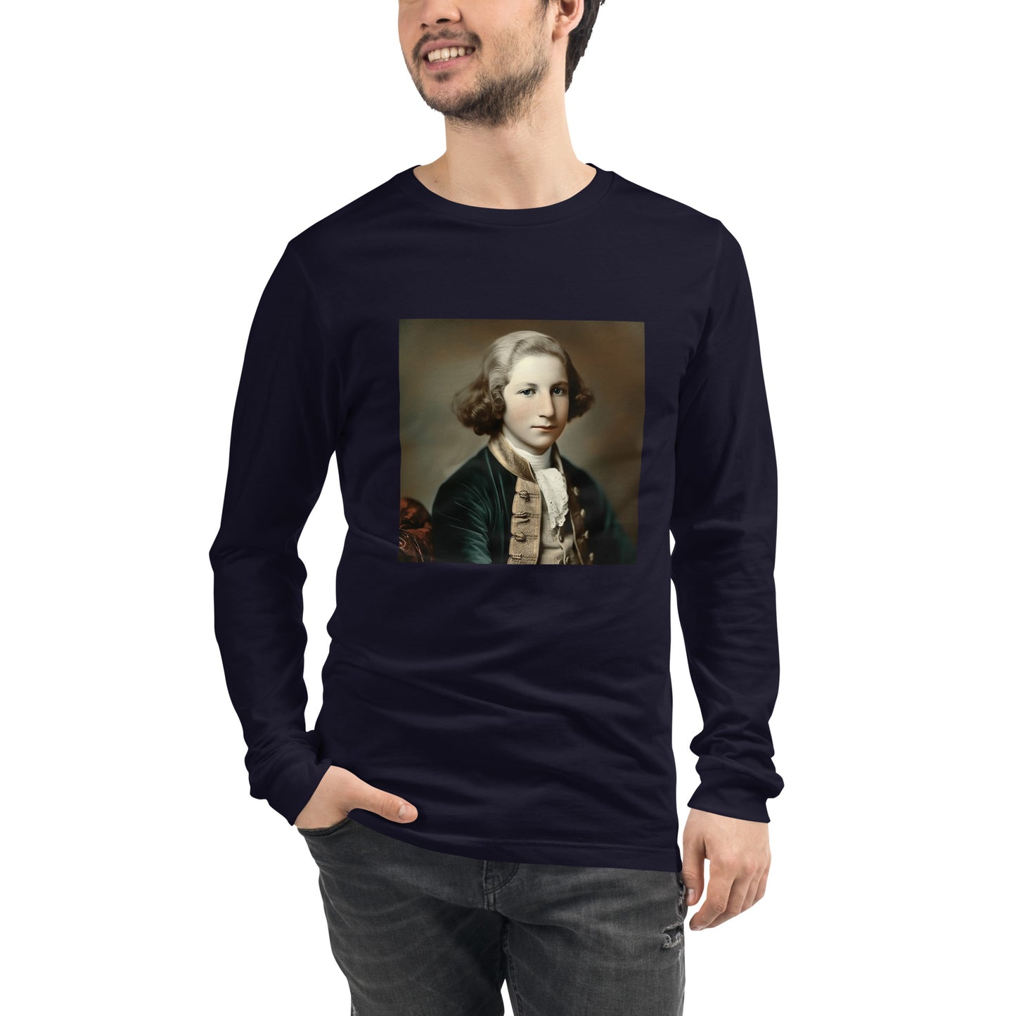 Long Sleeve Unisex / Airlume Cotton / Portrait George Augustine I