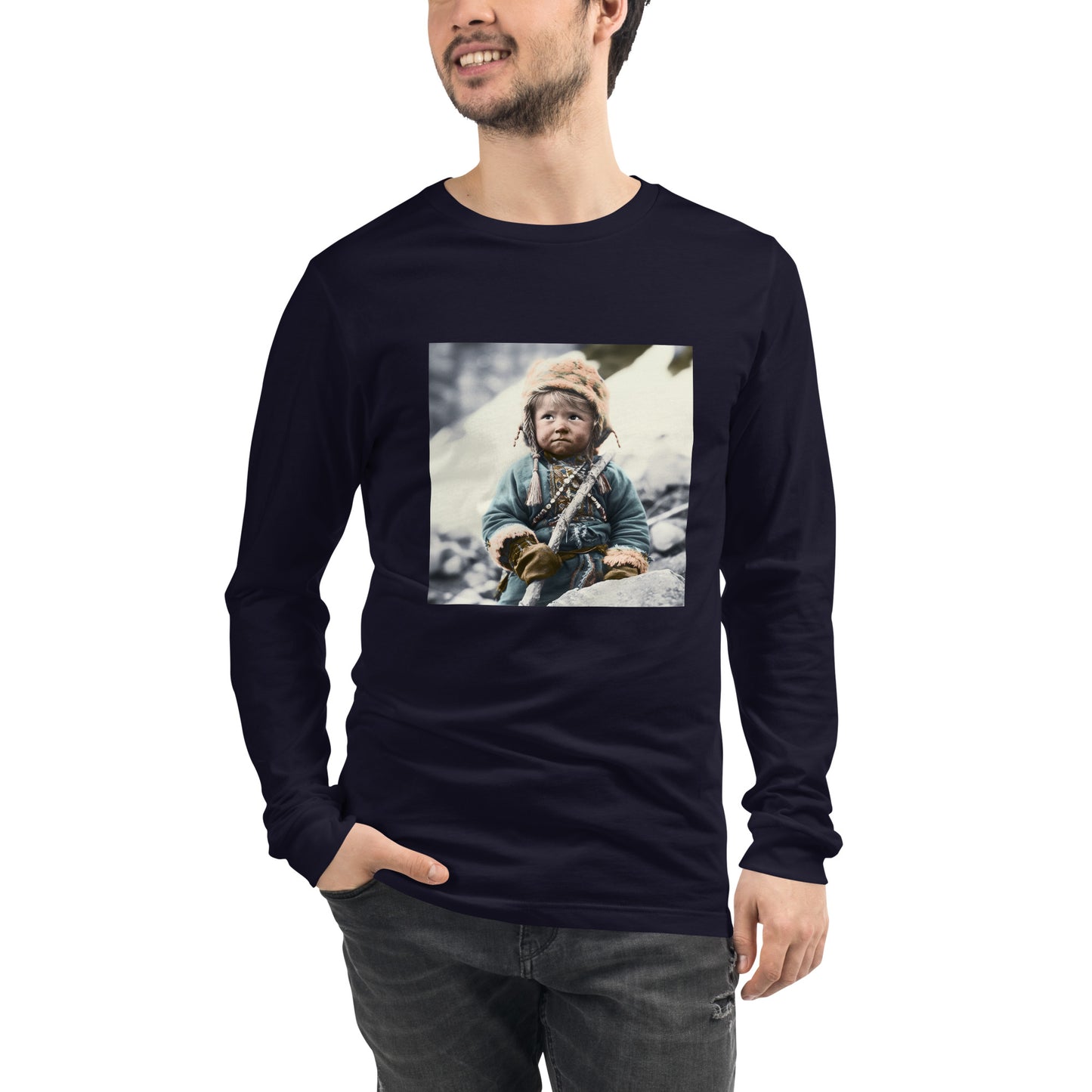 Long Sleeve Unisex / Airlume Cotton / Portrait Ötzi Tisenjoch II