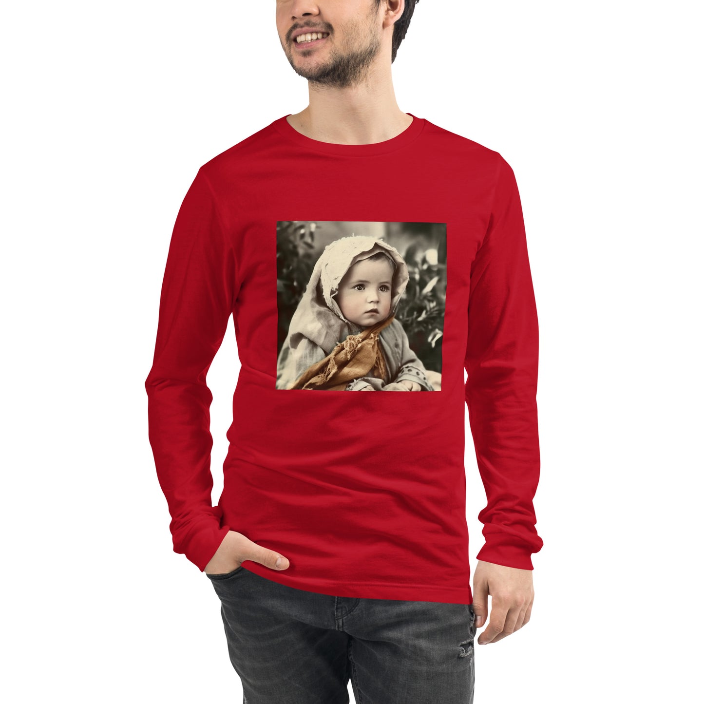 Long Sleeve Unisex / Airlume Cotton / Portrait Jesus Nazareth I