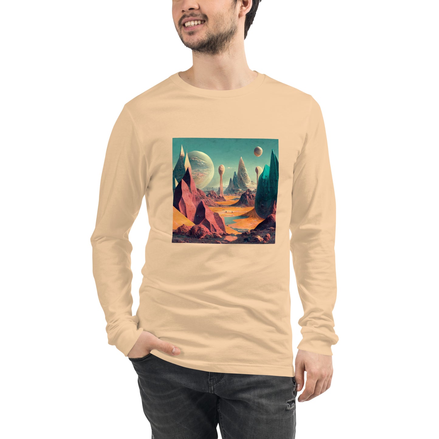 Long Sleeve Unisex / Airlume Cotton / Exoplanet #3