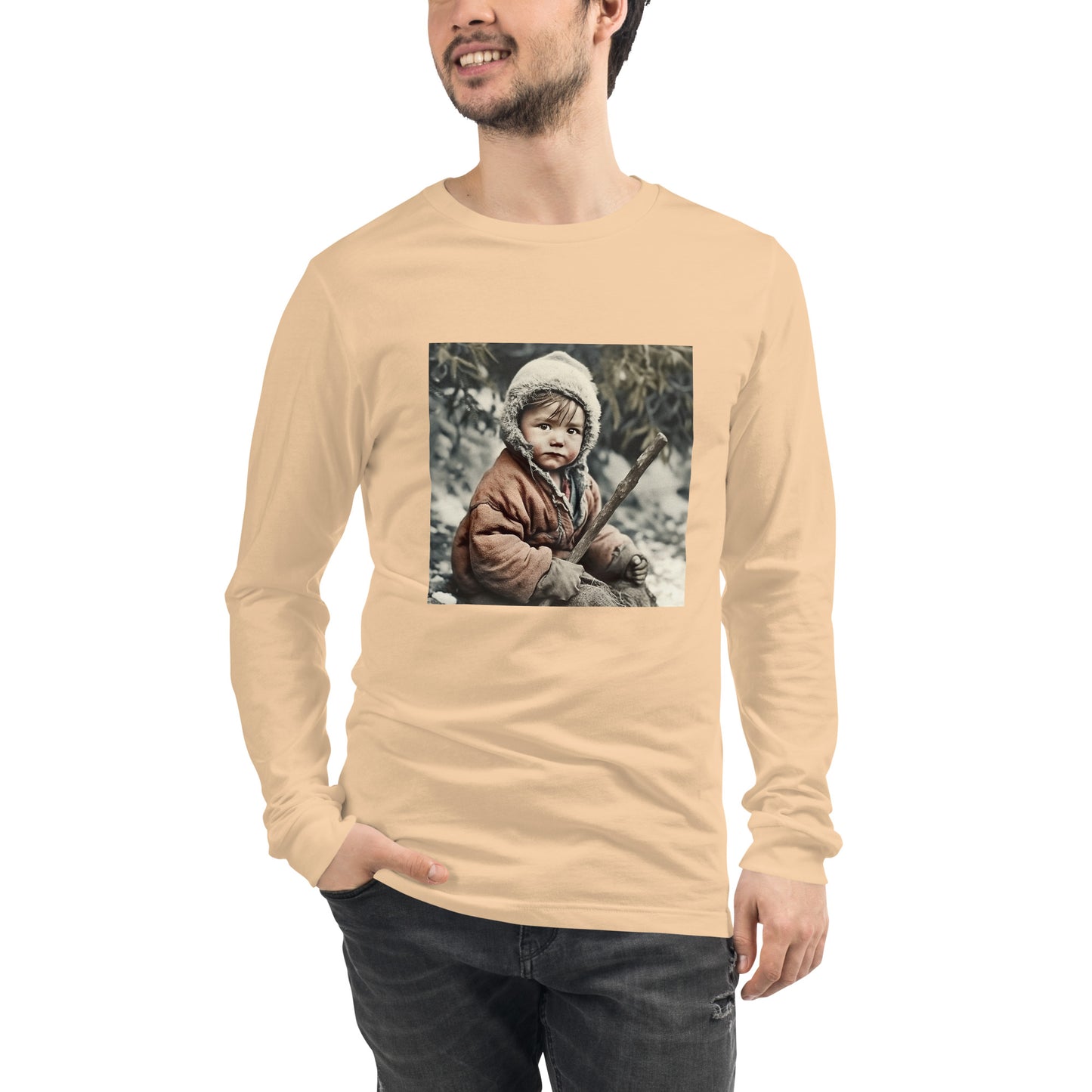 Long Sleeve Unisex / Airlume Cotton / Portrait Ötzi Tisenjoch I