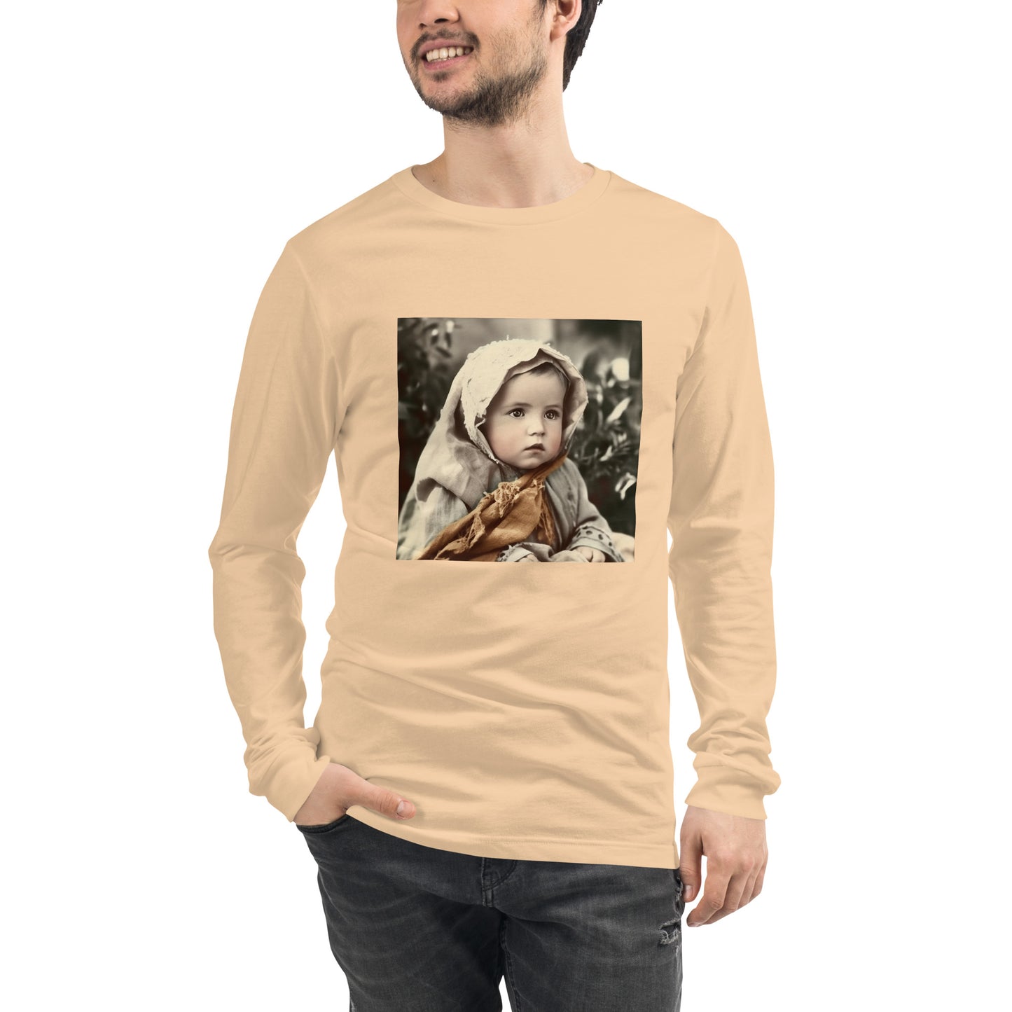 Long Sleeve Unisex / Airlume Cotton / Portrait Jesus Nazareth I