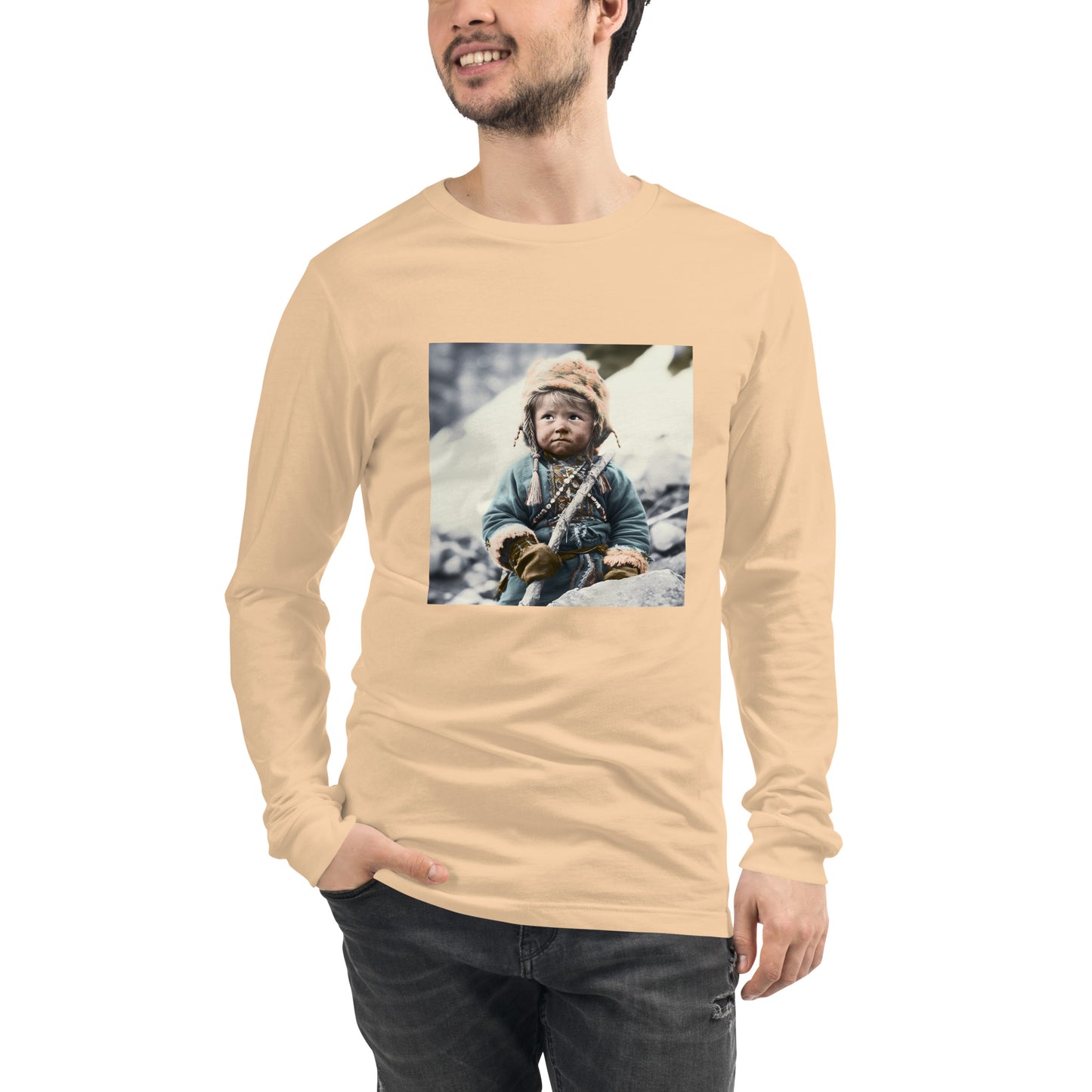 Long Sleeve Unisex / Airlume Cotton / Portrait Ötzi Tisenjoch II