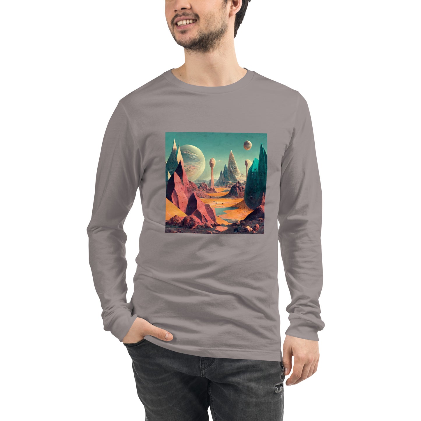 Long Sleeve Unisex / Airlume Cotton / Exoplanet #3