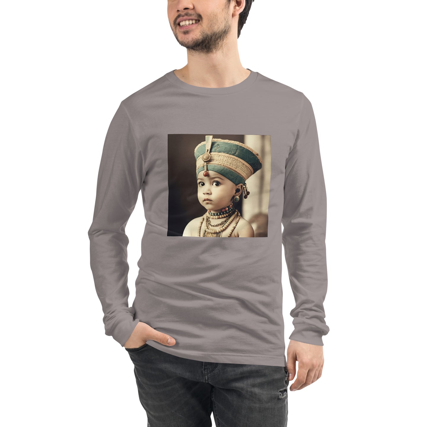 Long Sleeve Unisex / Airlume Cotton / Portrait Nefertiti Neferneferuaten I