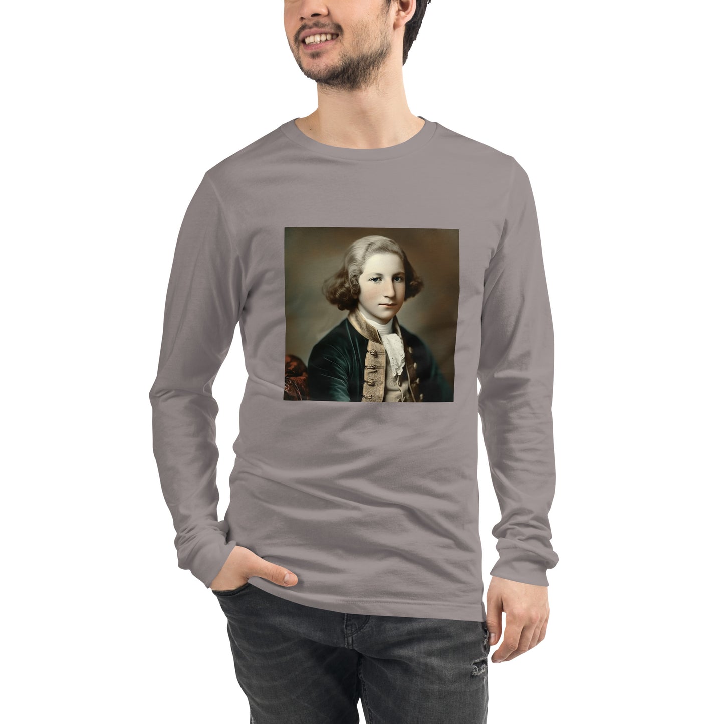 Long Sleeve Unisex / Airlume Cotton / Portrait George Augustine I