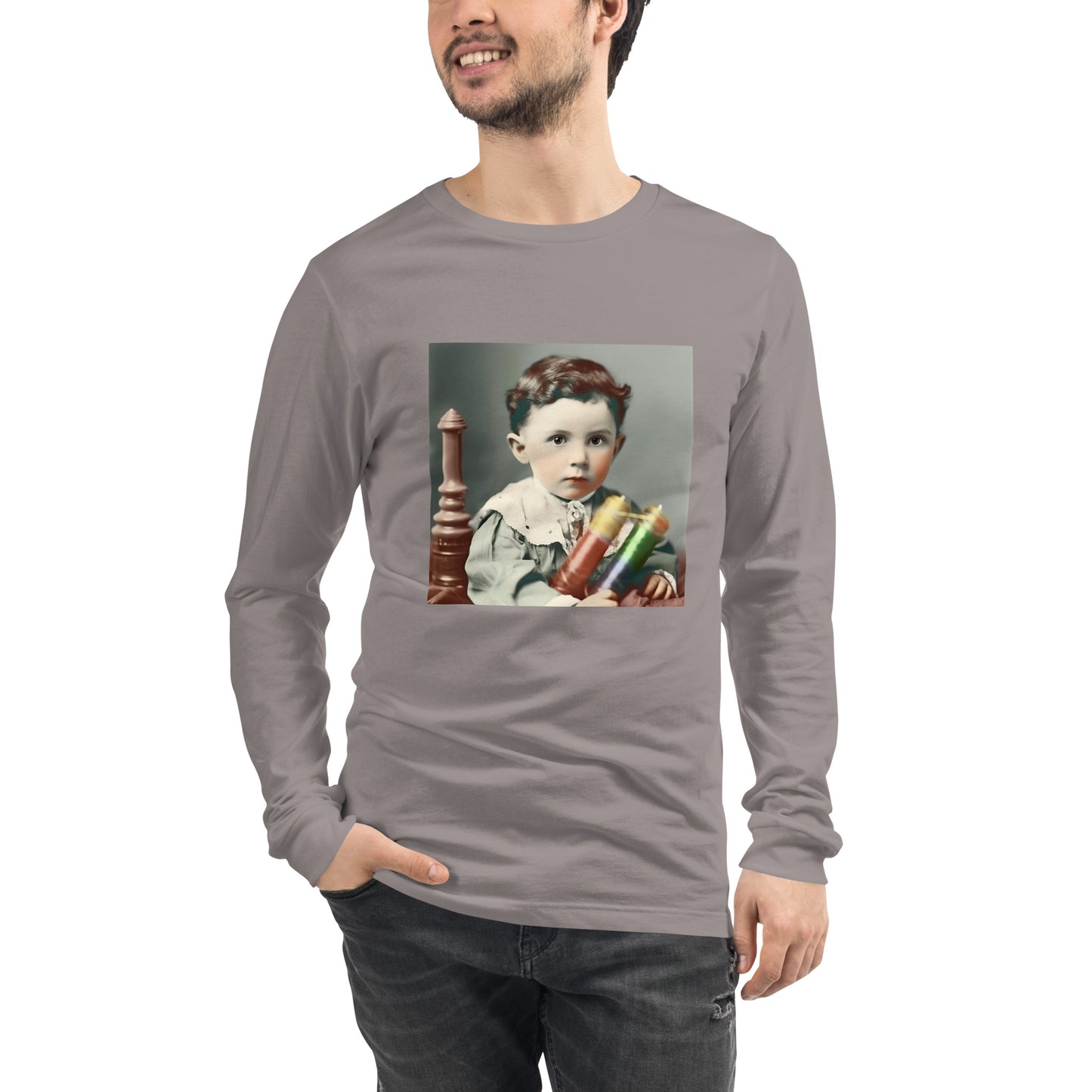 Long Sleeve Unisex / Airlume Cotton / Portrait Nikola Milutin I