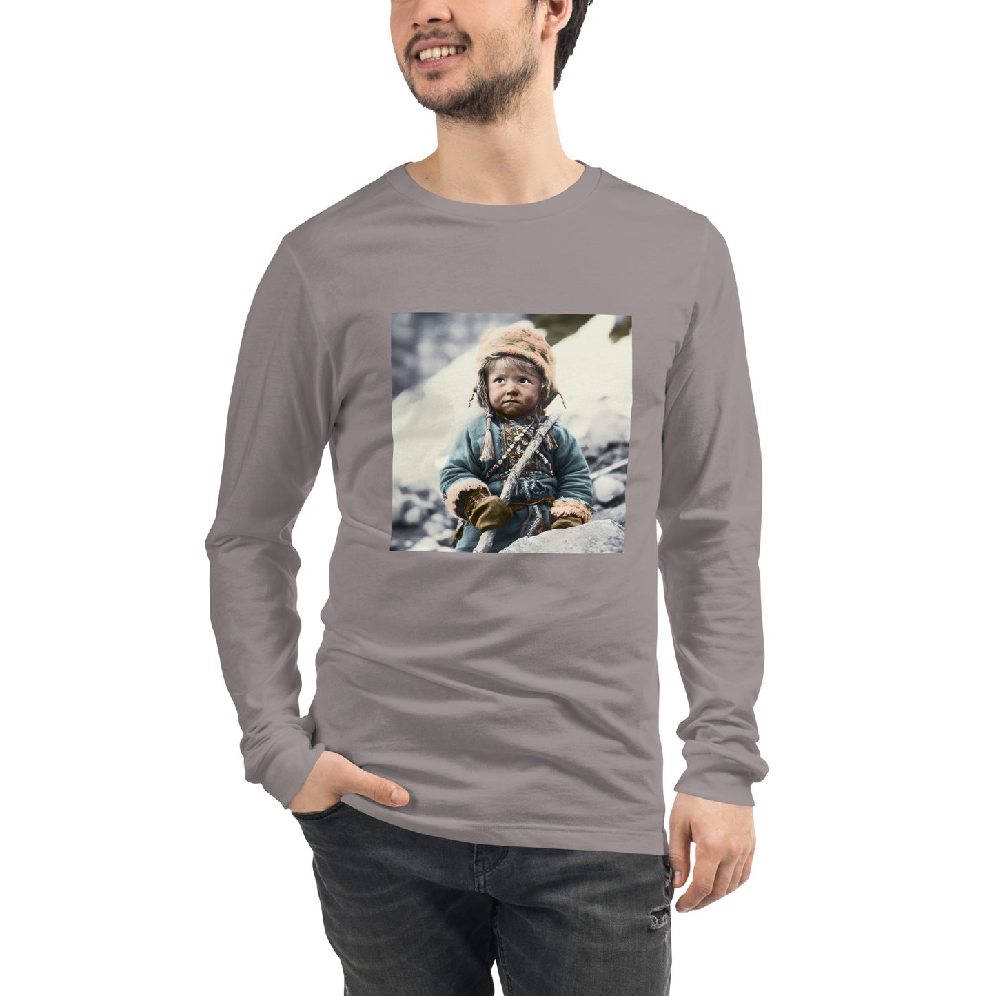 Long Sleeve Unisex / Airlume Cotton / Portrait Ötzi Tisenjoch II