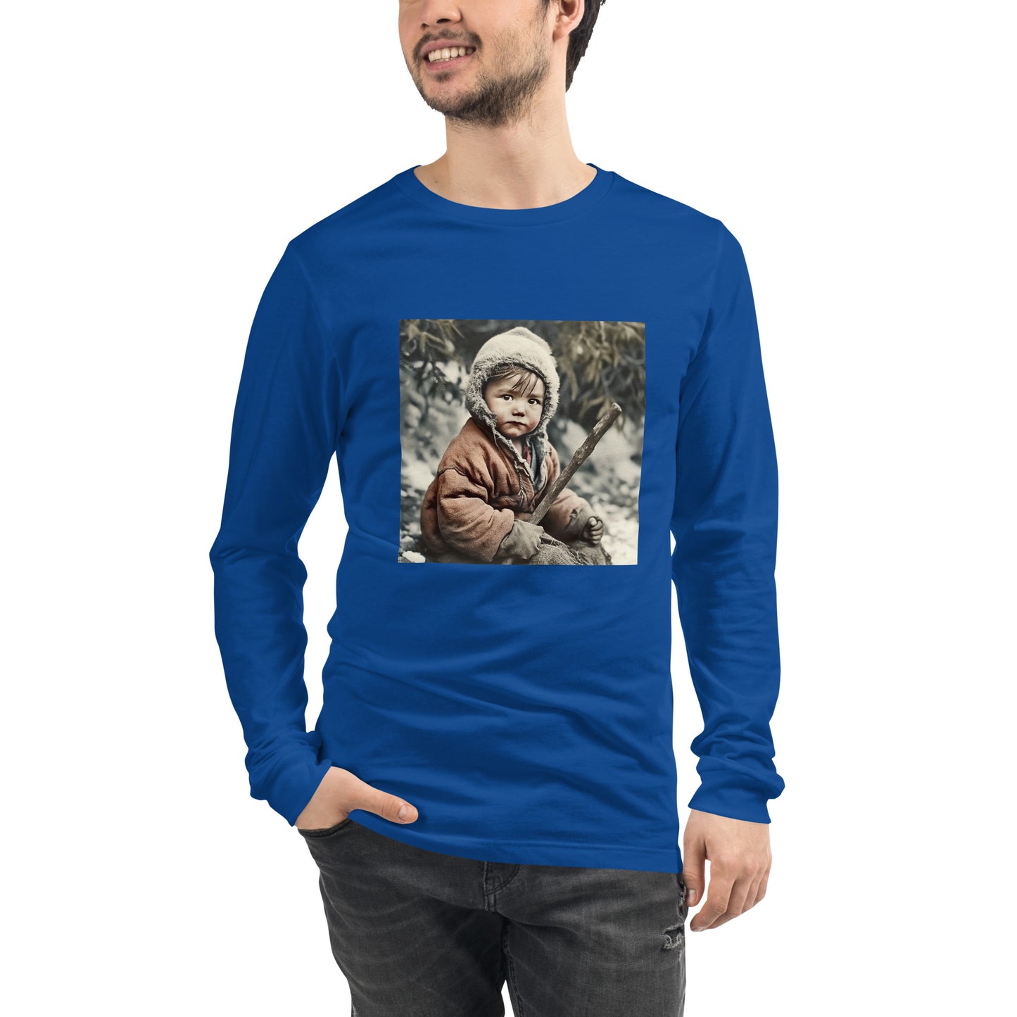 Long Sleeve Unisex / Airlume Cotton / Portrait Ötzi Tisenjoch I