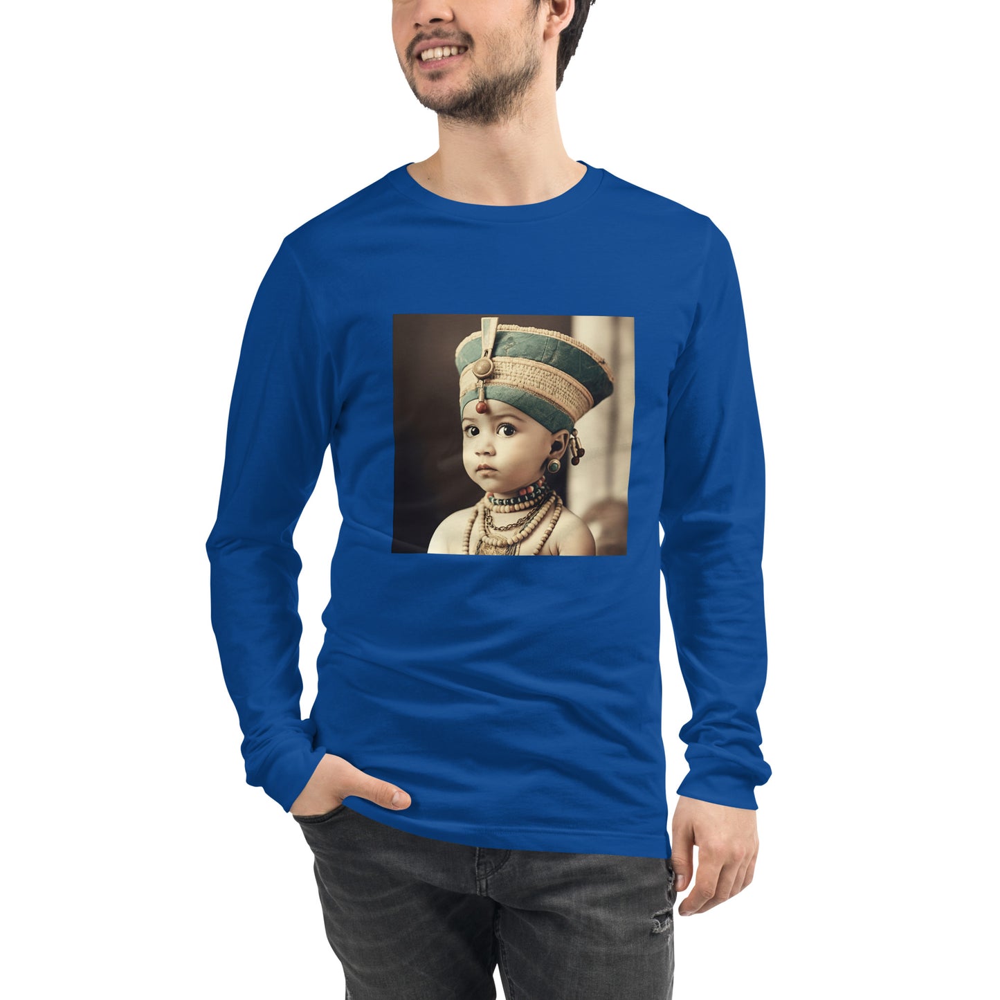 Long Sleeve Unisex / Airlume Cotton / Portrait Nefertiti Neferneferuaten I