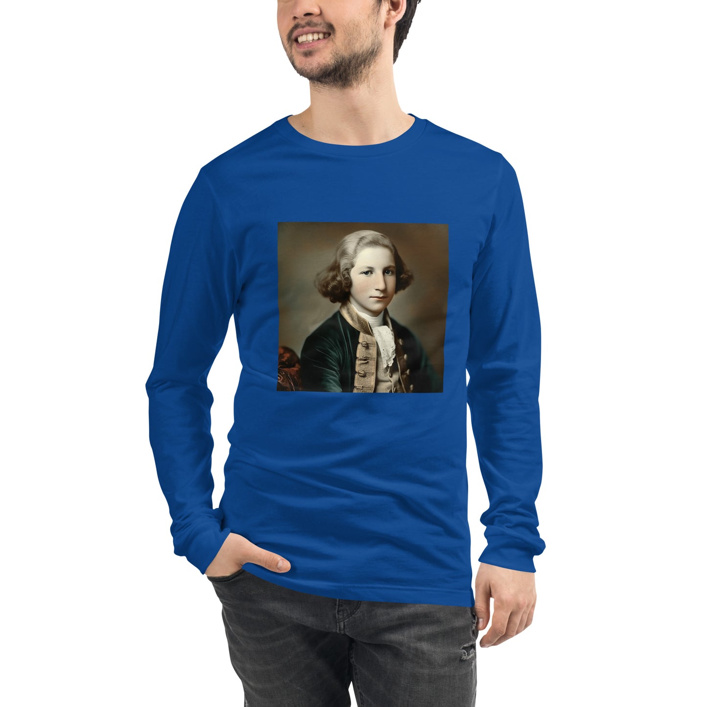 Long Sleeve Unisex / Airlume Cotton / Portrait George Augustine I