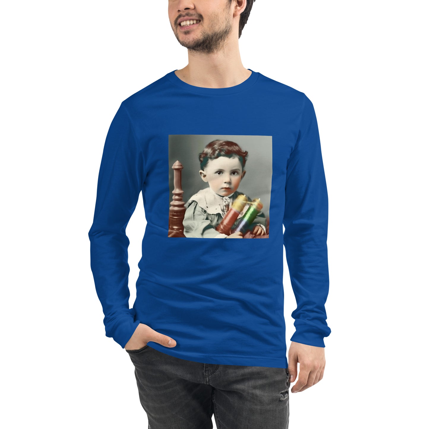 Long Sleeve Unisex / Airlume Cotton / Portrait Nikola Milutin I