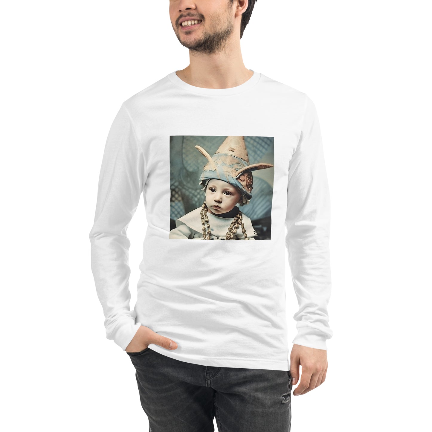 Long Sleeve Unisex / Airlume Cotton / Portrait Akhenaten Amenhotep II