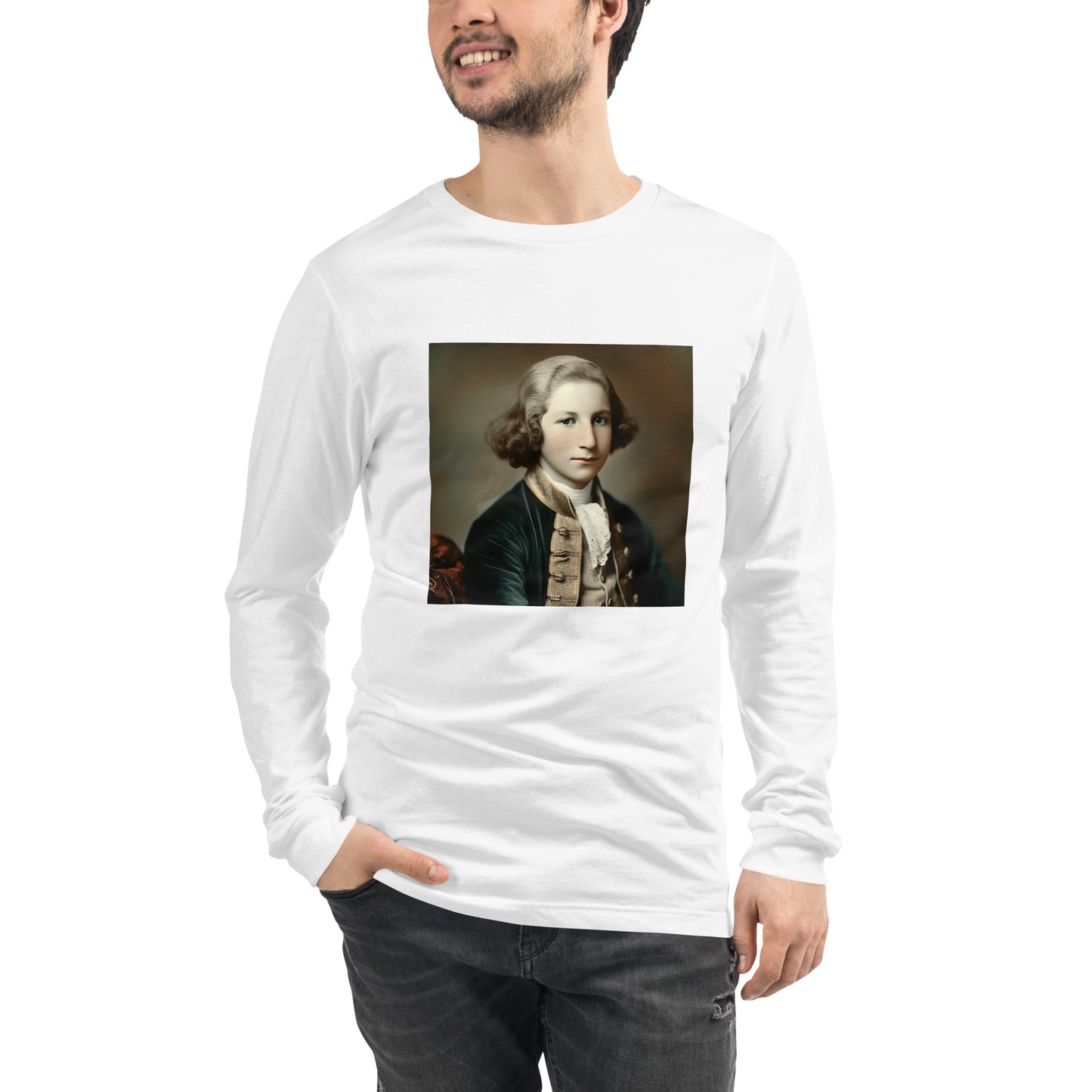 Long Sleeve Unisex / Airlume Cotton / Portrait George Augustine I