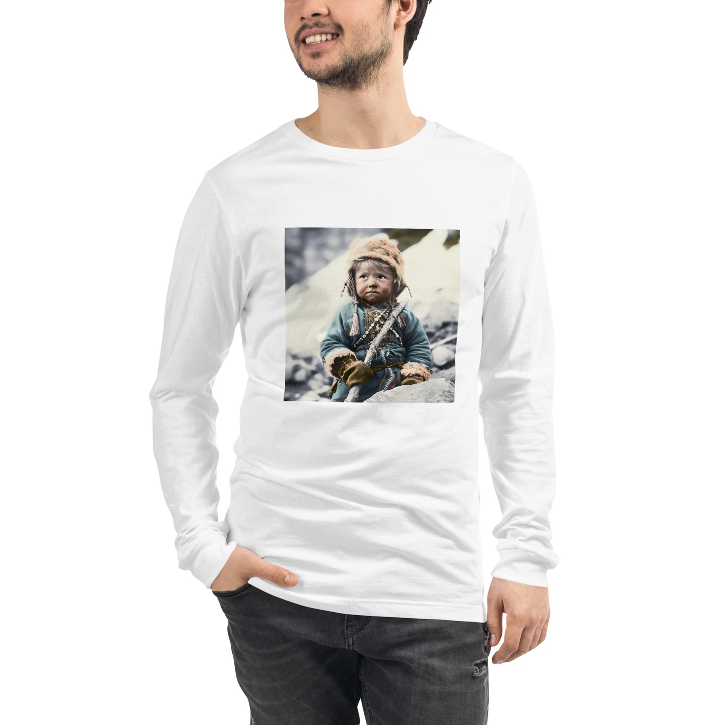 Long Sleeve Unisex / Airlume Cotton / Portrait Ötzi Tisenjoch II