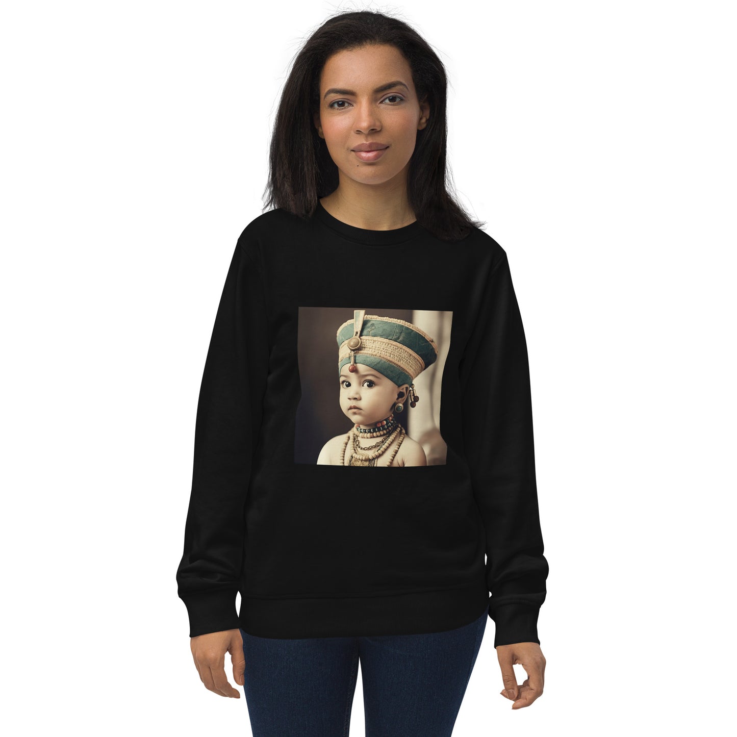 Sweatshirt Unisex / Organic Cotton / Portrait Nefertiti Neferneferuaten I