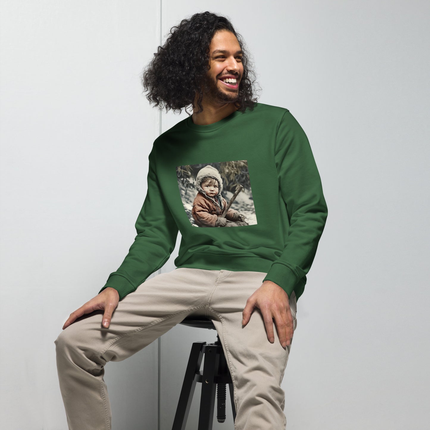 Sweatshirt Unisex / Organic Cotton / Portrait Ötzi Tisenjoch I