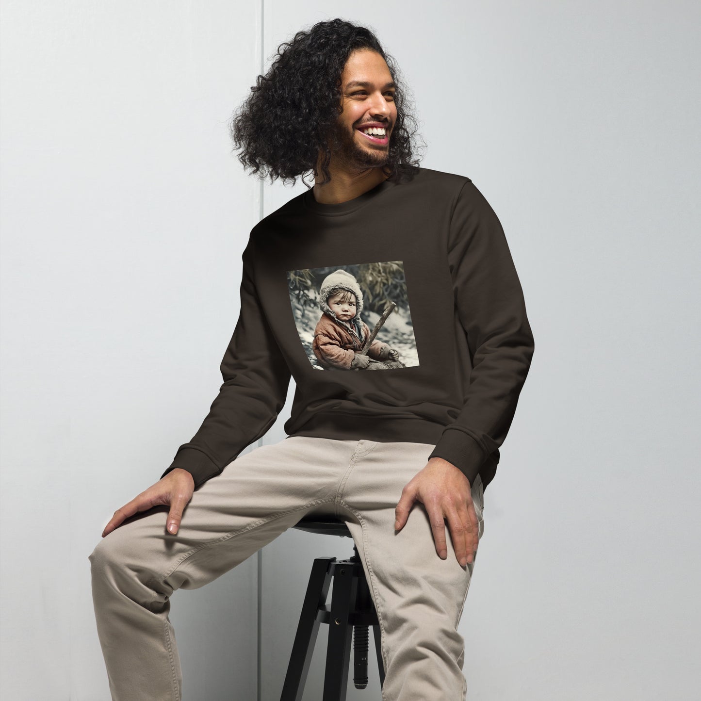 Sweatshirt Unisex / Organic Cotton / Portrait Ötzi Tisenjoch I