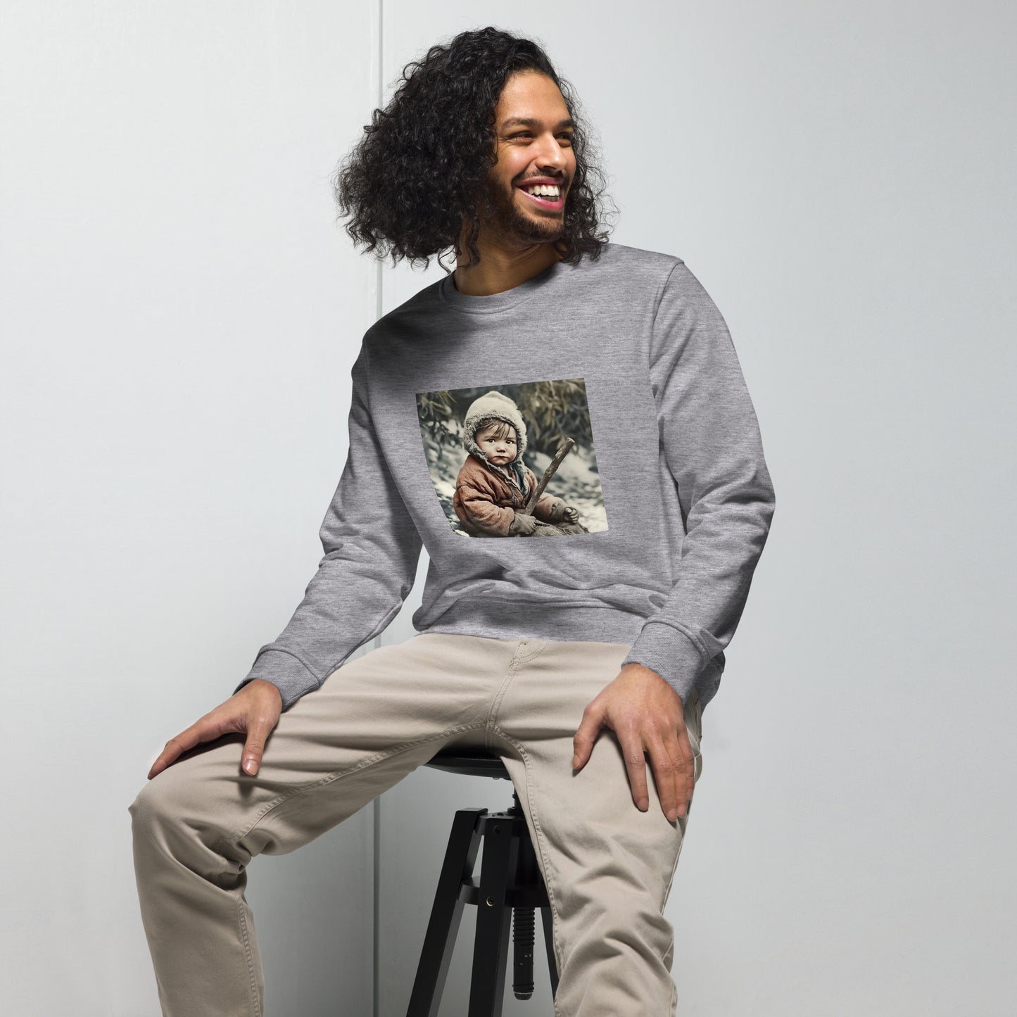 Sweatshirt Unisex / Organic Cotton / Portrait Ötzi Tisenjoch I