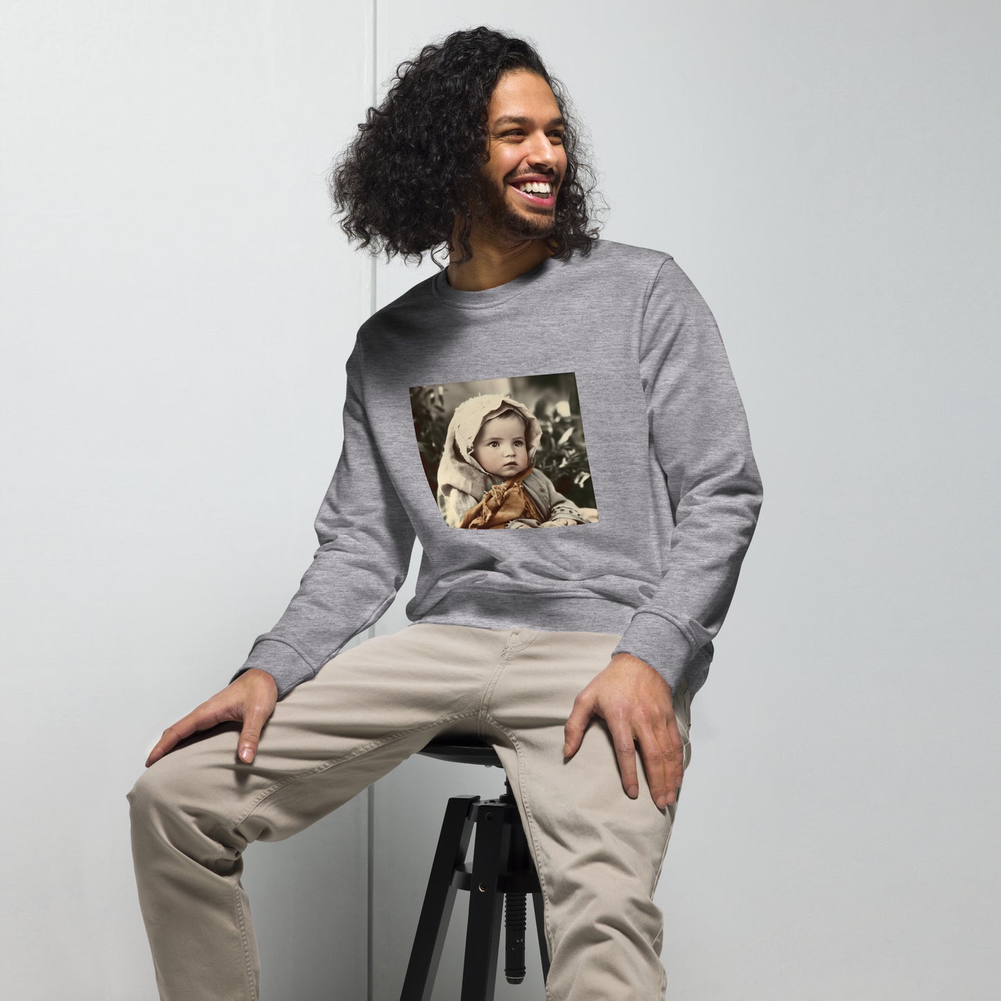 Sweatshirt Unisex / Organic Cotton / Portrait Jesus Nazareth I