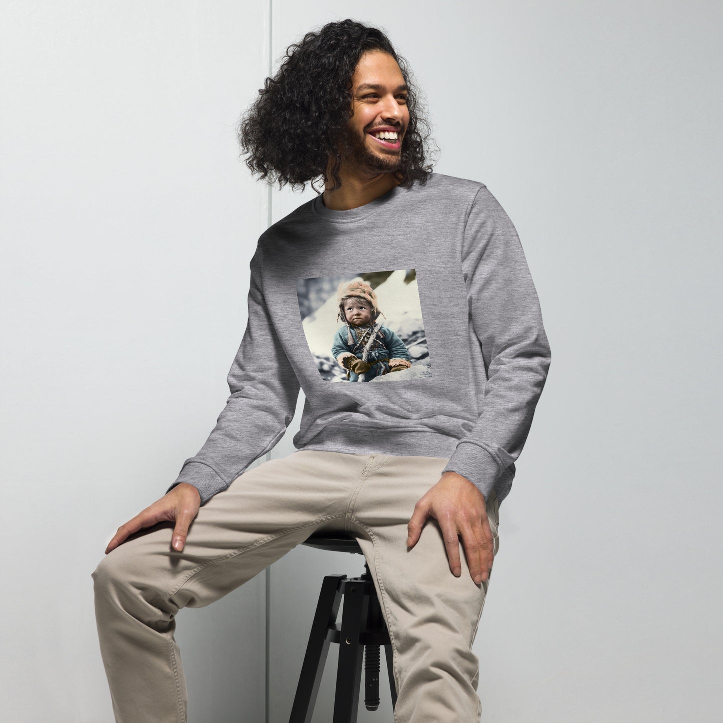 Sweatshirt Unisex / Organic Cotton / Portrait Ötzi Tisenjoch II