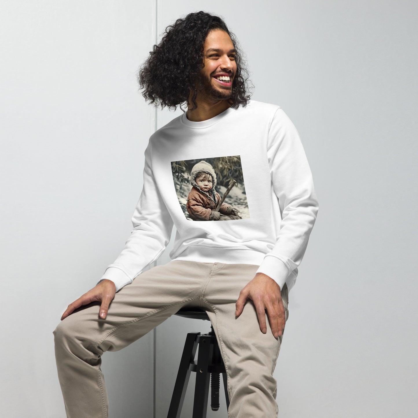 Sweatshirt Unisex / Organic Cotton / Portrait Ötzi Tisenjoch I