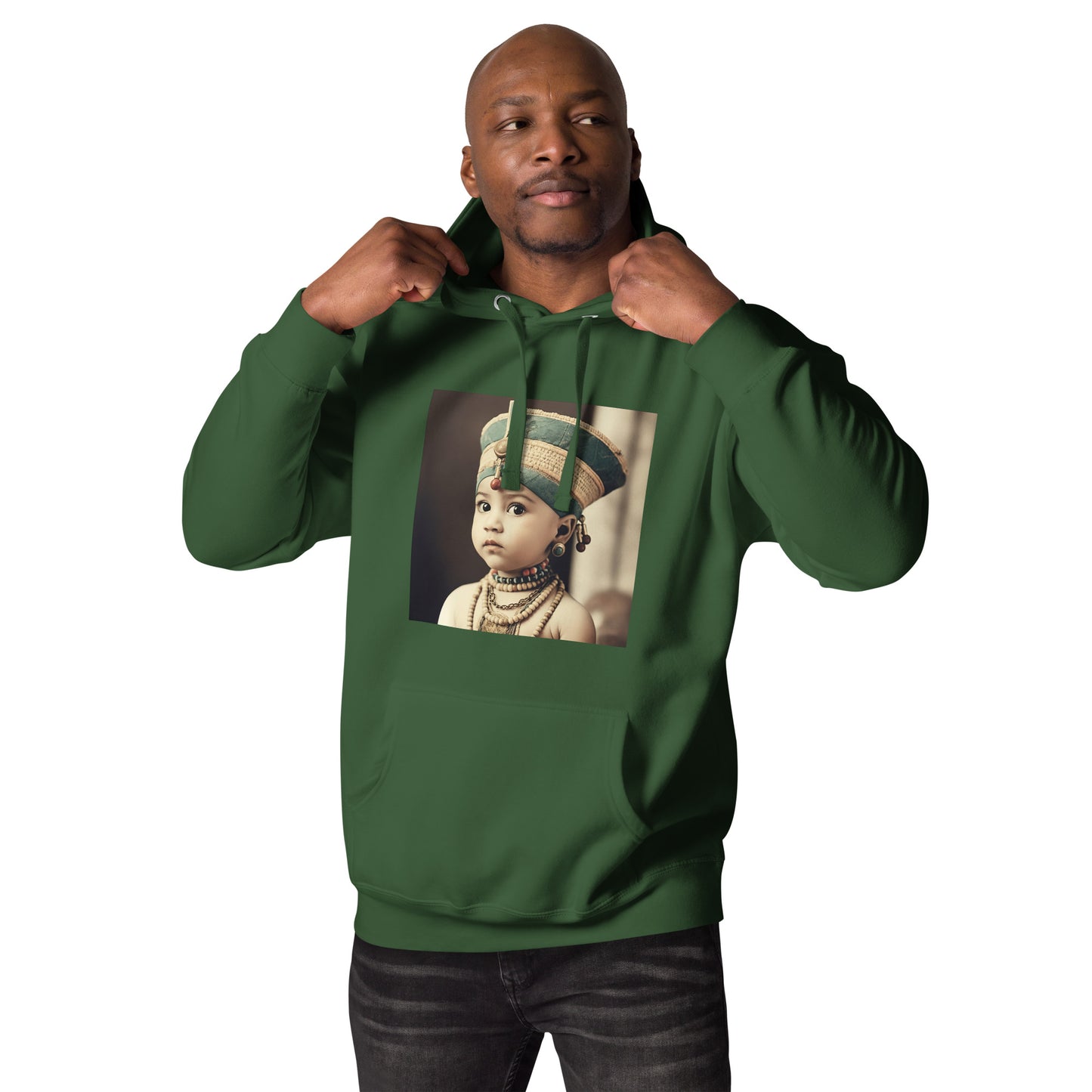 Hoodie Unisex / Ring Spun Cotton / Portrait Nefertiti Neferneferuaten I