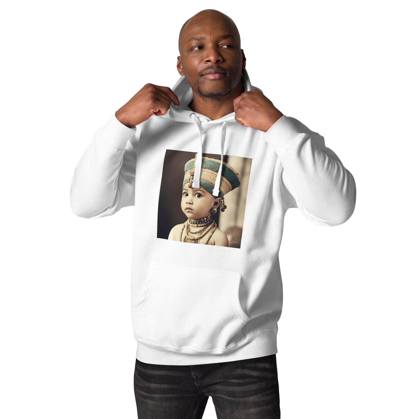 Hoodie Unisex / Ring Spun Cotton / Portrait Nefertiti Neferneferuaten I